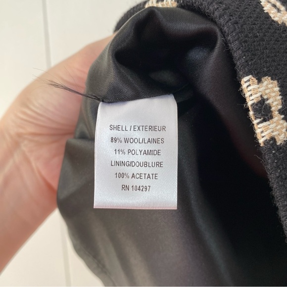 Milly Of New York Wool Blend Mini Skirt Floral Print Black Beige Size 4 Lined - Picture 8 of 11